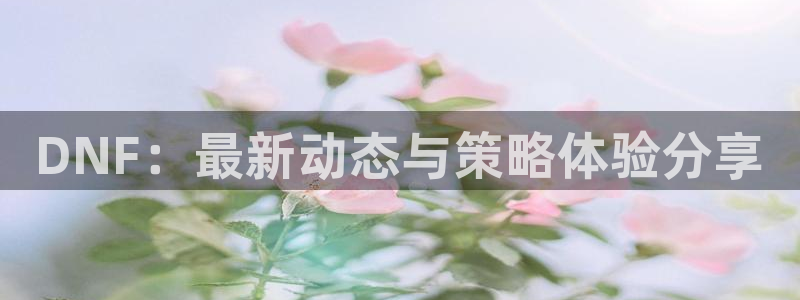 优贝娱乐官方登录网址：DNF：最新动态与策略体验分享