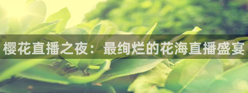 上海五星体育电视台：樱花直播之夜：最绚烂的花海直播盛宴